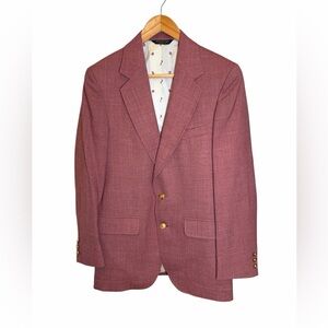 Vintage Shelford Blazer USA Made Union Tag Pink Textured Sport Coat Mens 38S